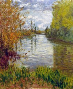 秋のセーヌ川の小さな腕 作： Gustave Caillebotte